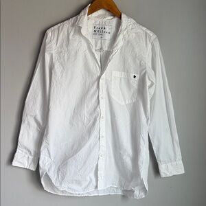 Frank & Eileen Joedy Crinkle Cotton Button-Up Shirt Small